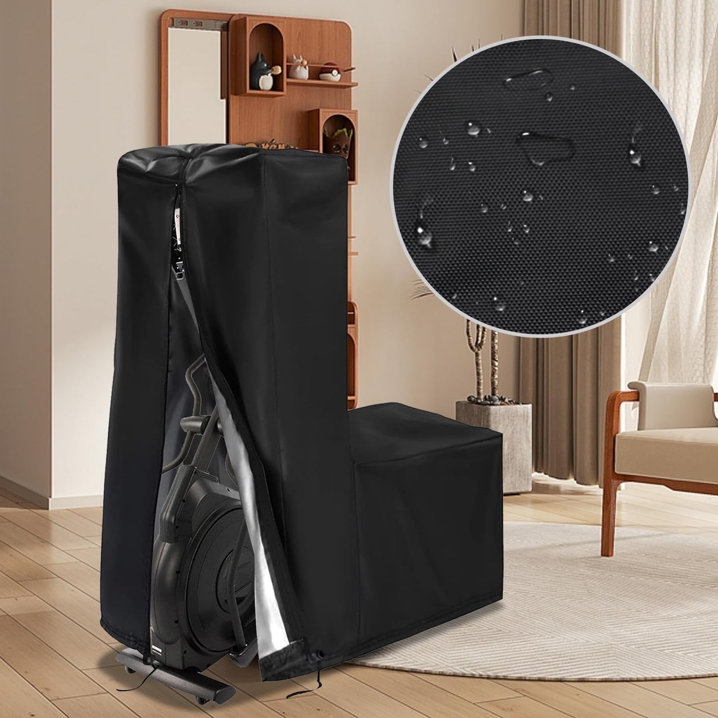 Elliptical Cover 420D Oxford Fabric Gym Dust Cover 55'' x 25'' x 65'' for Elliptical Home Elliptical Exercise Machine