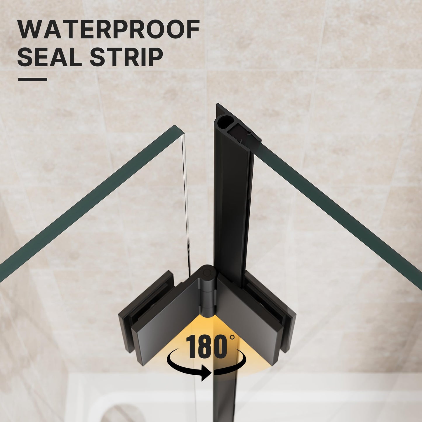 Bifold Shower Door 32" W x 72" H, UCALAFEE Glass Shower Door with 1/4" (6mm) Clear SGCC Tempered Glass, Easy-Clean & Anti-Fog Coating, Waterproof Seal for Bathroom Walk-in Shower, Matte Black