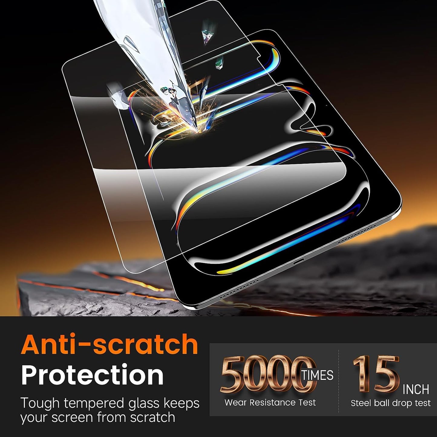2 Pack 13 inch (M5/M4 2025/2024) 9H+ PandaShield Screen Protector for iPad Pro - Tempered Glass, Easy-Install Box