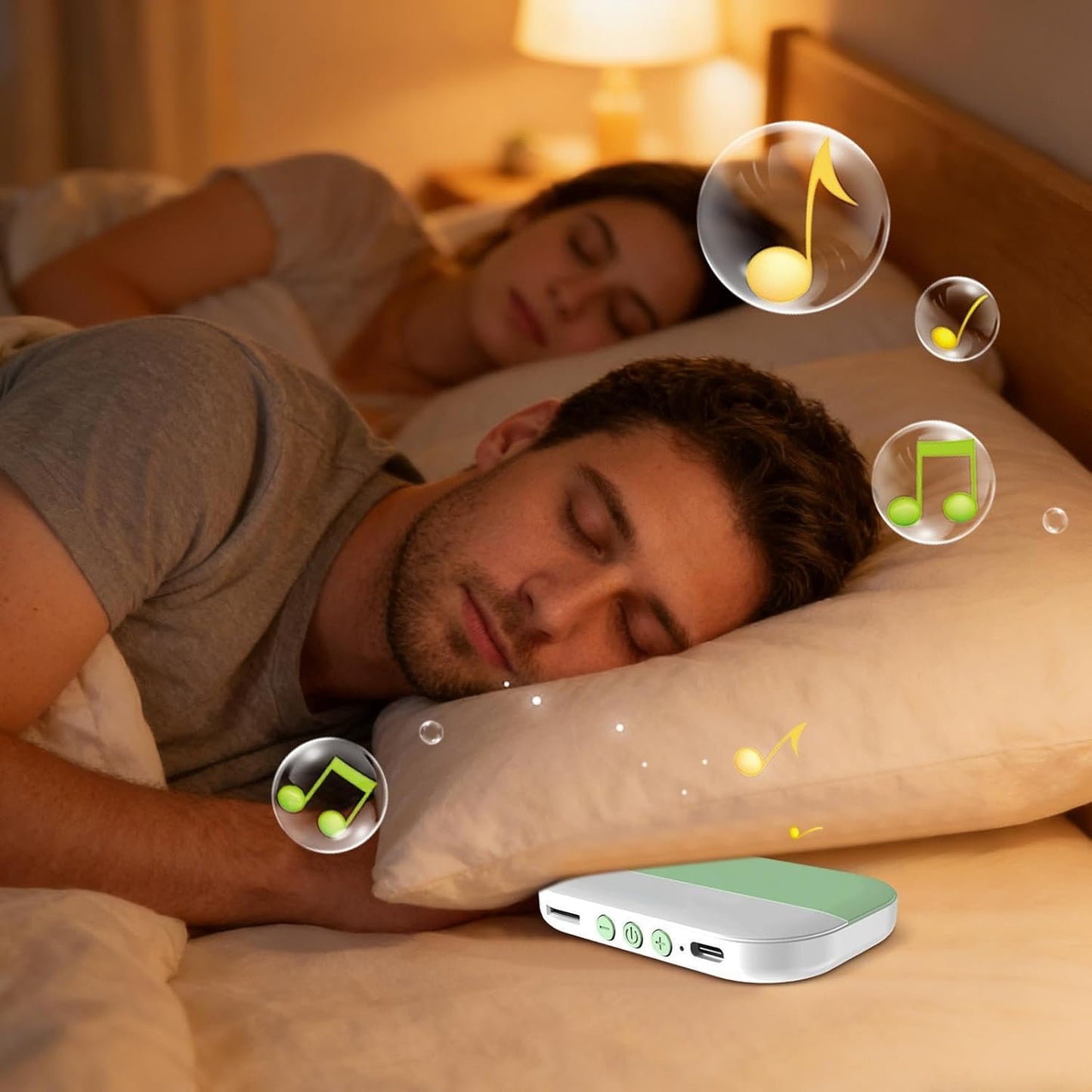 Generic 600mAh Portable Sleep Speaker - Bone Conduction Under Pillow Audio, Durable Power Bank Capacity, Discreet