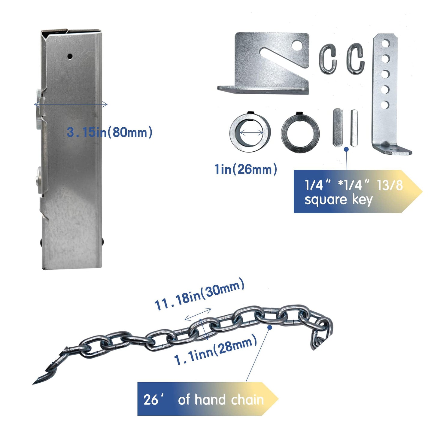 LAJIAOZ Garage Door Chain Hoist - 4:1 Reduced Drive Heavy Duty Hoist for Roll Up Doors and Jackshaft Garage Door Openers