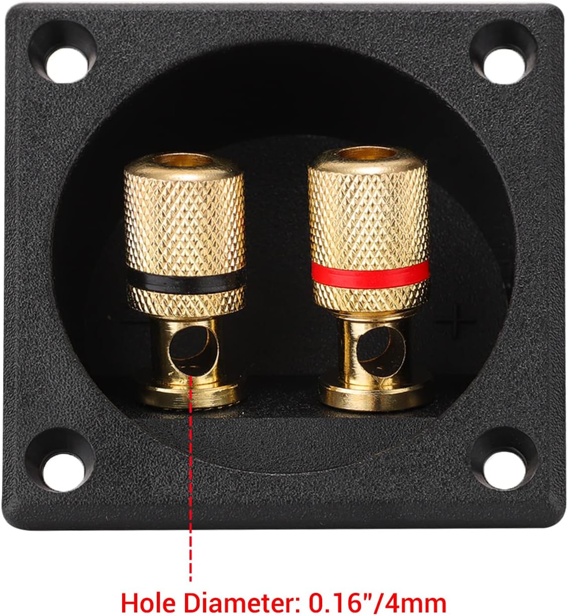 Facmogu 2PCS 2.2 Inch 2-Way Square Speaker Box Terminal Cup with Banana Plugs, Screw Type Binding Post Subwoofer Box