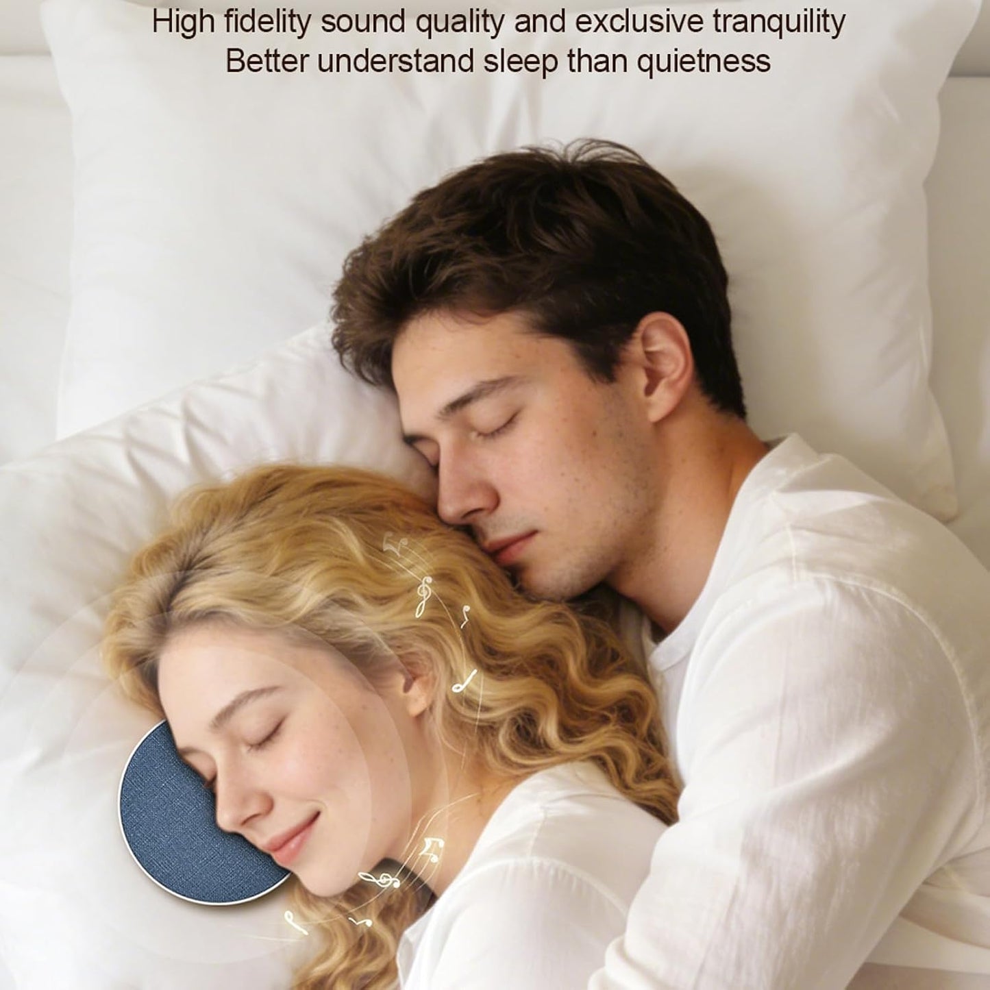 Generic (2) Bluetooth Pillow Speaker, Under Pillow Speaker Bluetooth Pillow Speaker for Sleeping, Mini Portable White
