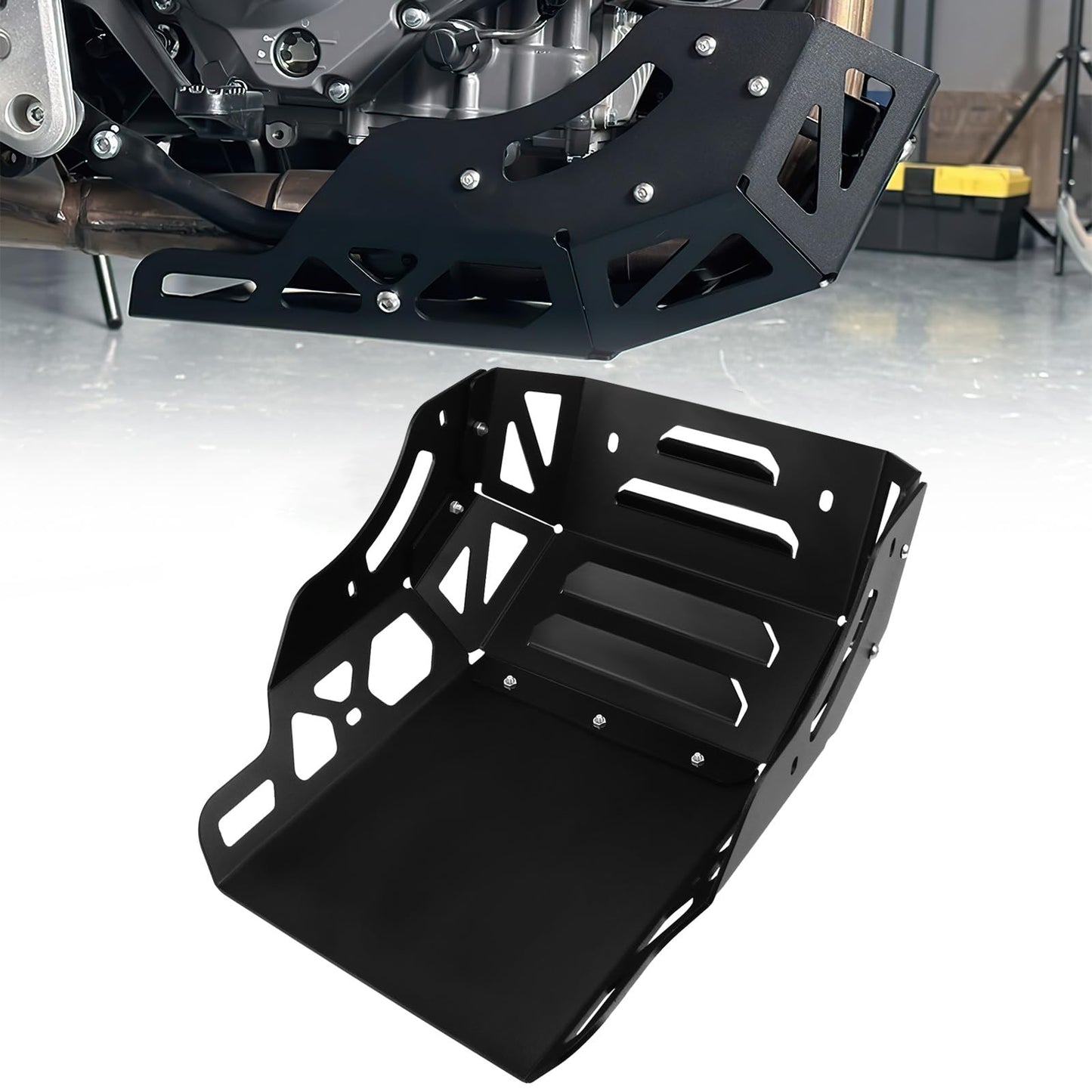 XIDAODIT Motorcycle Center Stand Kickstand and Skid Bash Plate Engine Underbody Guard Set for CFMOTO 450MT 450 MT MT450 IBEX 450 2024-2025