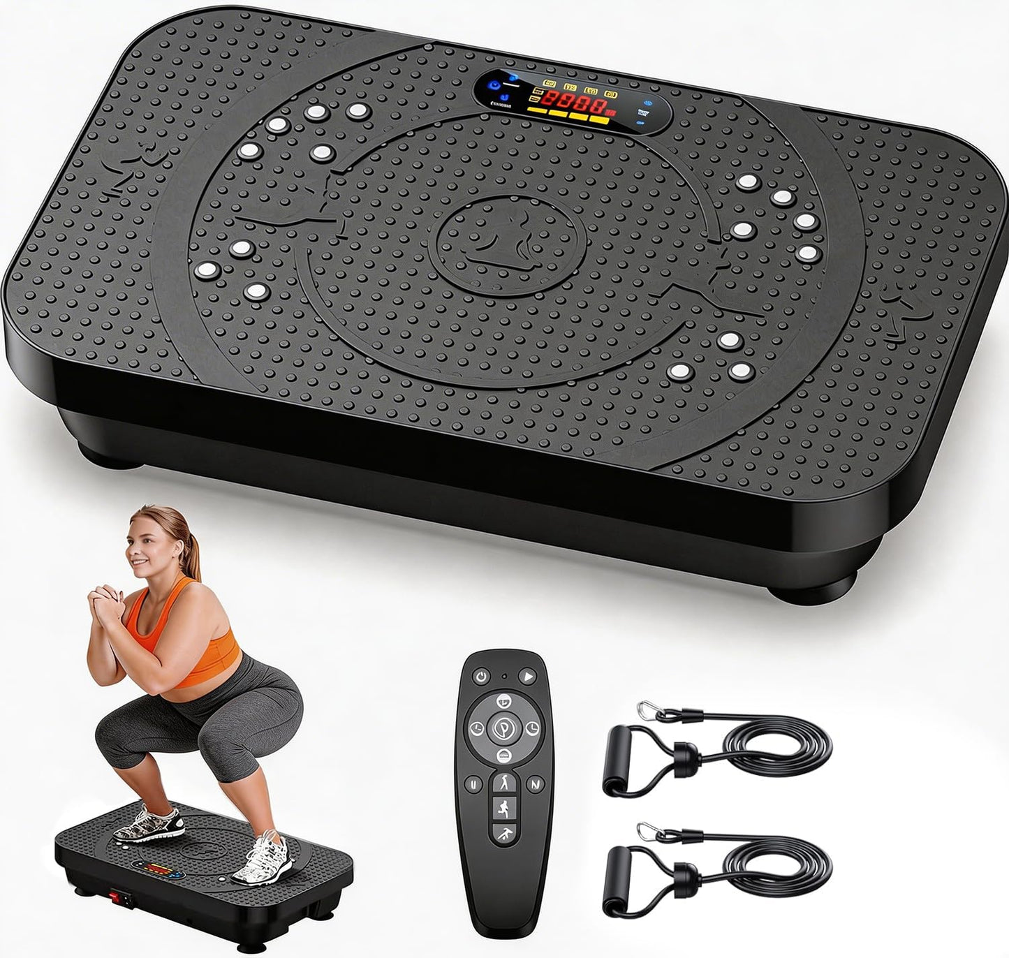 PBYRD Vibration Plate Exercise Machine -Full Body Shaker with Auto Mode, Acupressure Massage & Silicone Pedal, for Lymphatic Drainage, Weight Loss & Fat Burning, Home Fitness Equipment for Woman & Men