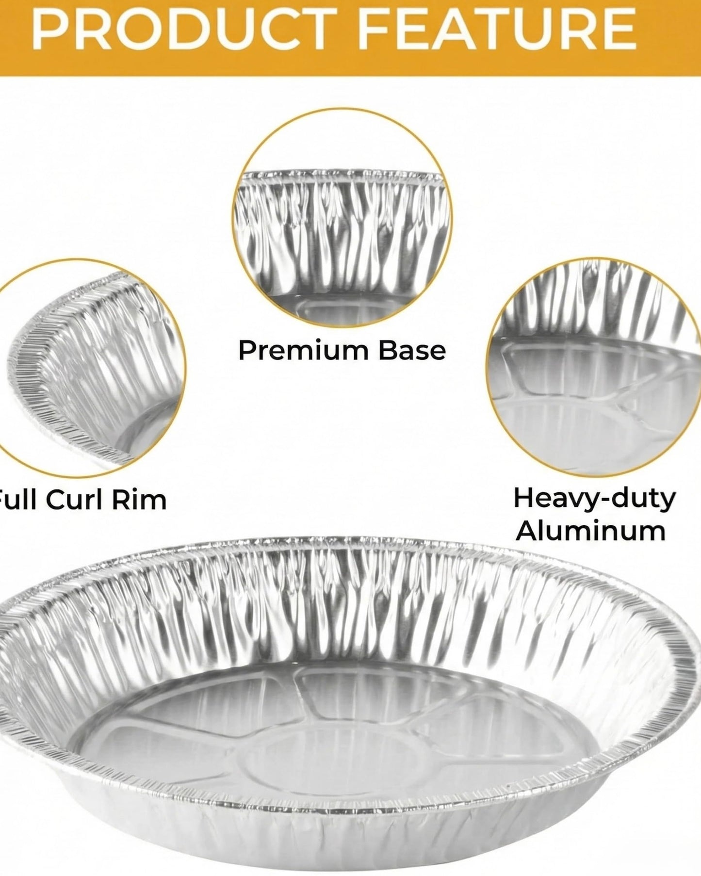 The Baker Celebrations Aluminum Foil Baking Pie Pans – 8 inch (7 inch Inner Diameter) Disposable Plates - Made in USA (Pack of 25)