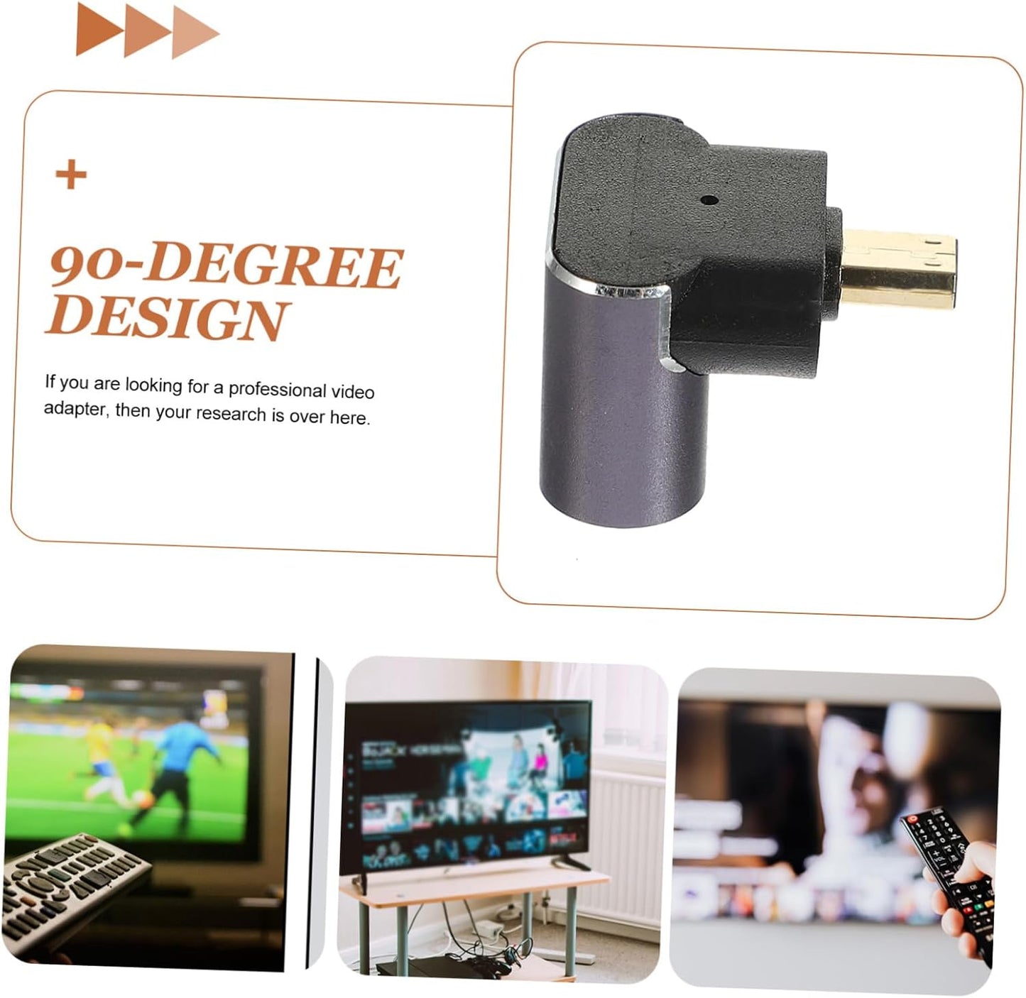 TINEASUR 90degree Monitor Adapter Laptop Connector Projector Receiver Adapter Video Connector