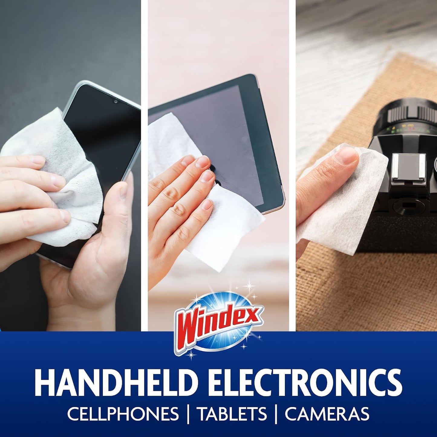 25 Count Windex Electronic Cleaning Wipes, Pre-Moistened Screen Wipes for TVs, Phones, and Other Electronics