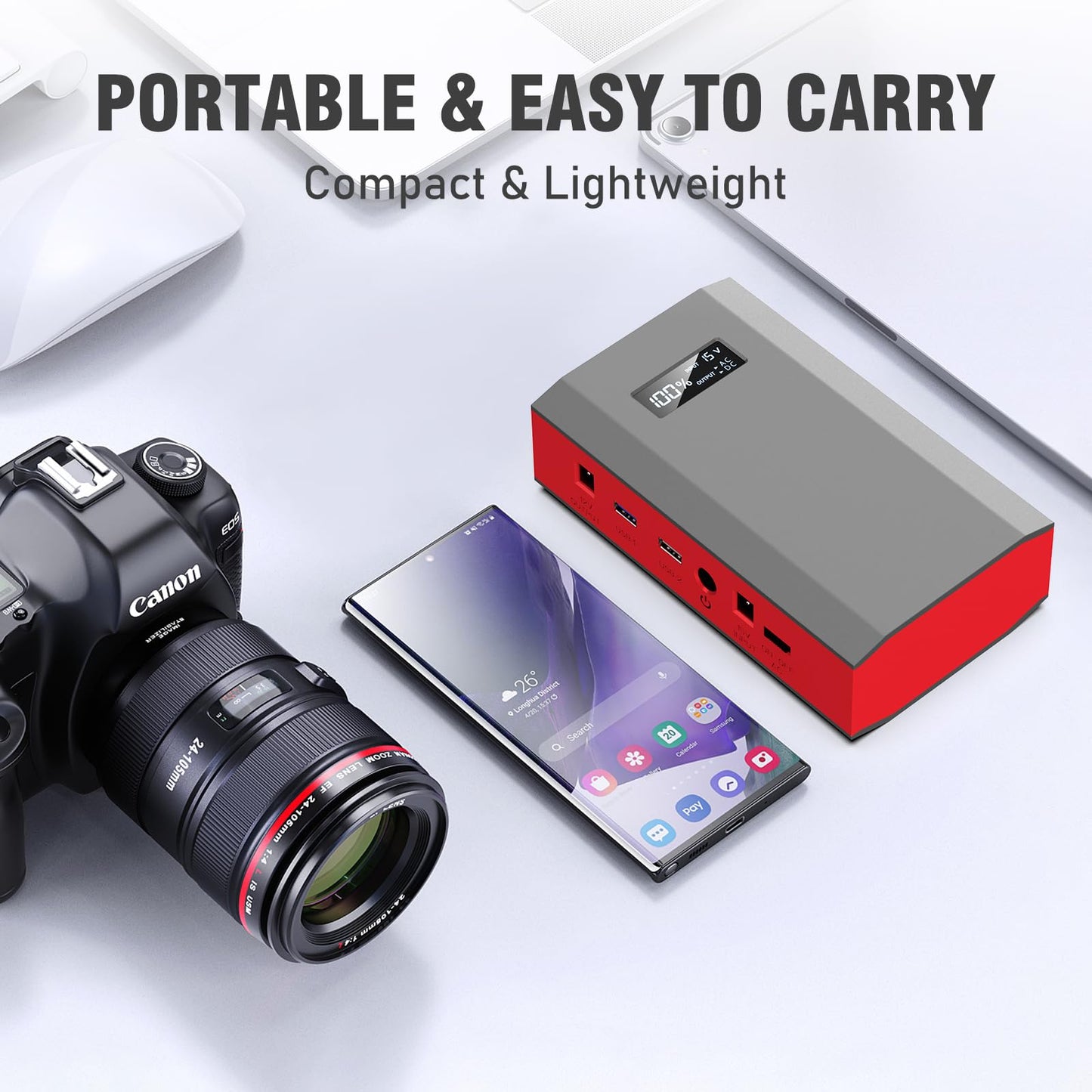 Portable Power Station with Solar Panel 30W, 120W 110V USB-C Solar Power Pack Battery Generator with Panel, Solar Power Bank with AC Outlet for Laptop Smart Device RV VAN Outdoor Tent Camping