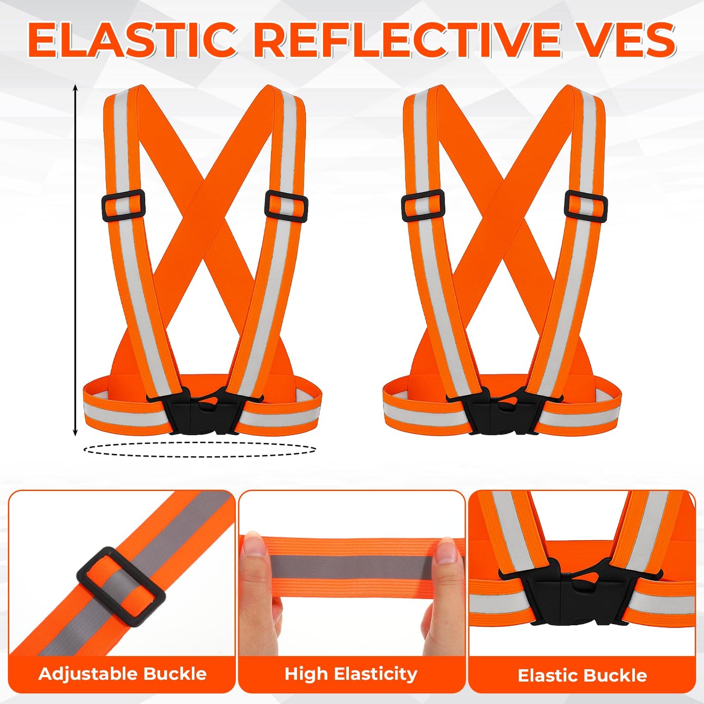 IANFAN 20 Pcs Reflective Vest Running Gear, High Visible Multicolor Adjustable Reflective Vest Elastic Bright Neon Lightweight Safety Straps for Men Women Night Walking Running Cycling Jogging