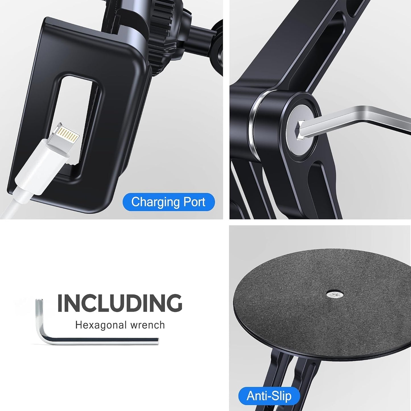 Bimo 15.6'',16'',360Rotate 4.7''-16'' Tablet Stand Holder for ipad,Portable Monitor Stand Holder for Base