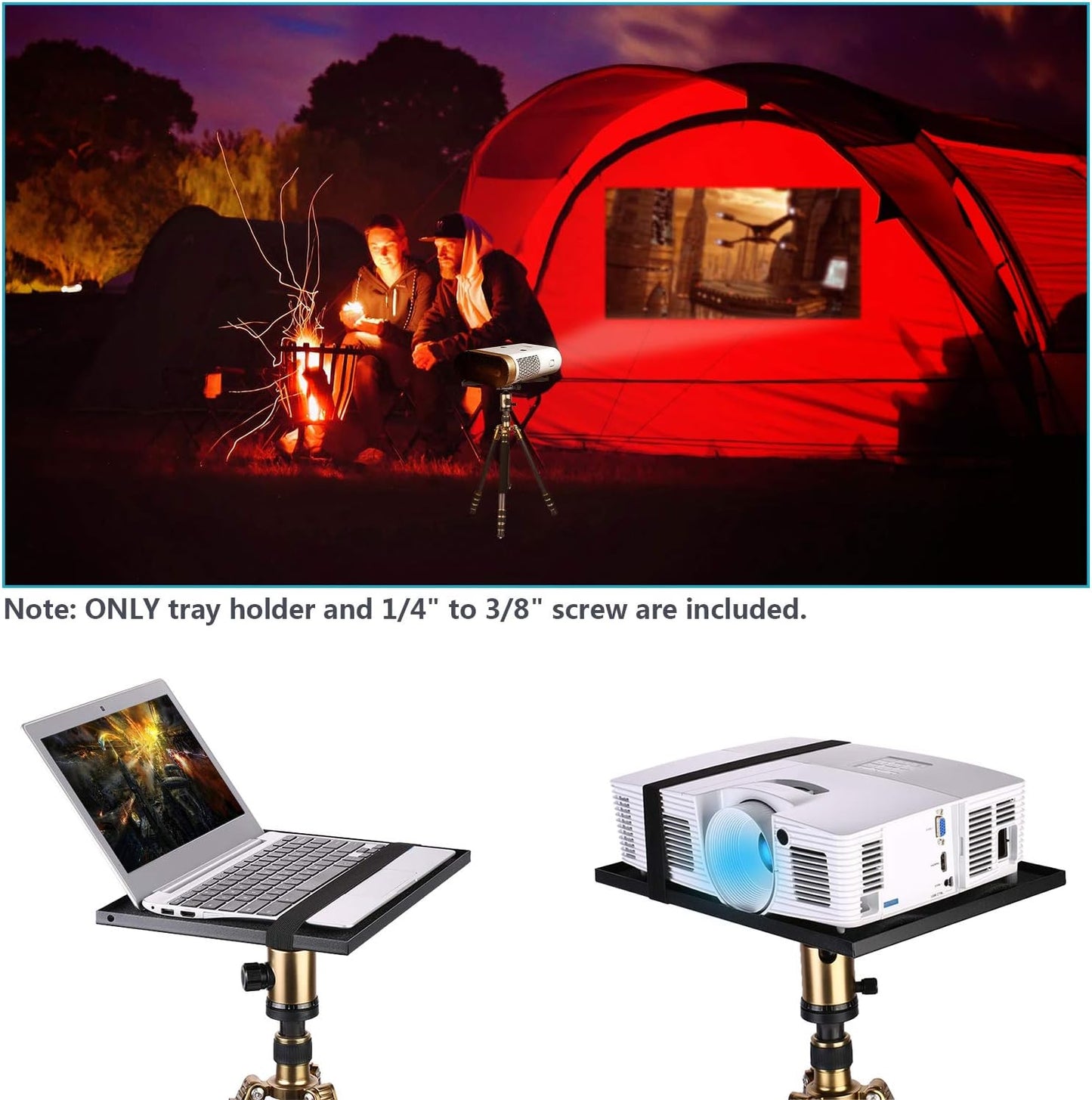 1/4 3/8 inches Included)(34 24 1.3cm) Neewer Laptop Notebook Pallet Projector Tray Holder for to Screw Tripod Stand