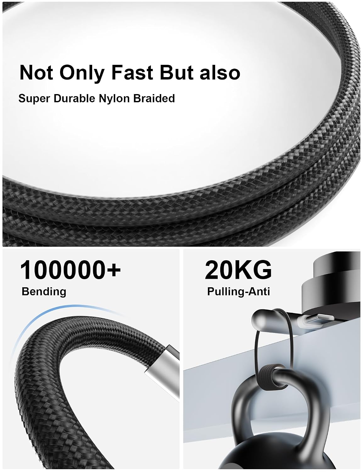 10FT 240W,Extra 10 17 16 15/iPad/MacBook S26 S25 S24 USB C Cable Fast Charging Long USB C to USB C Cable foot Type C