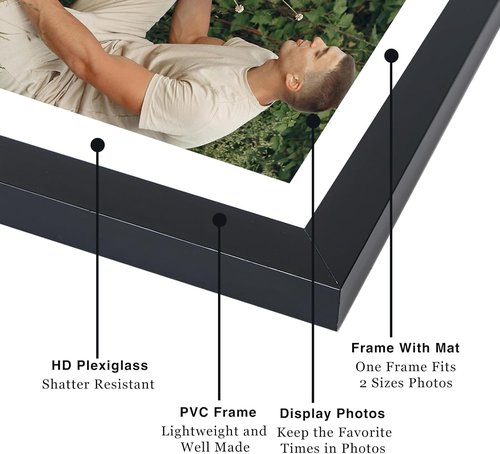 JCJMY 18-Pack 4x6 Picture Frames - Black Gallery Wall Frame Set for Tabletop & Wall Decor