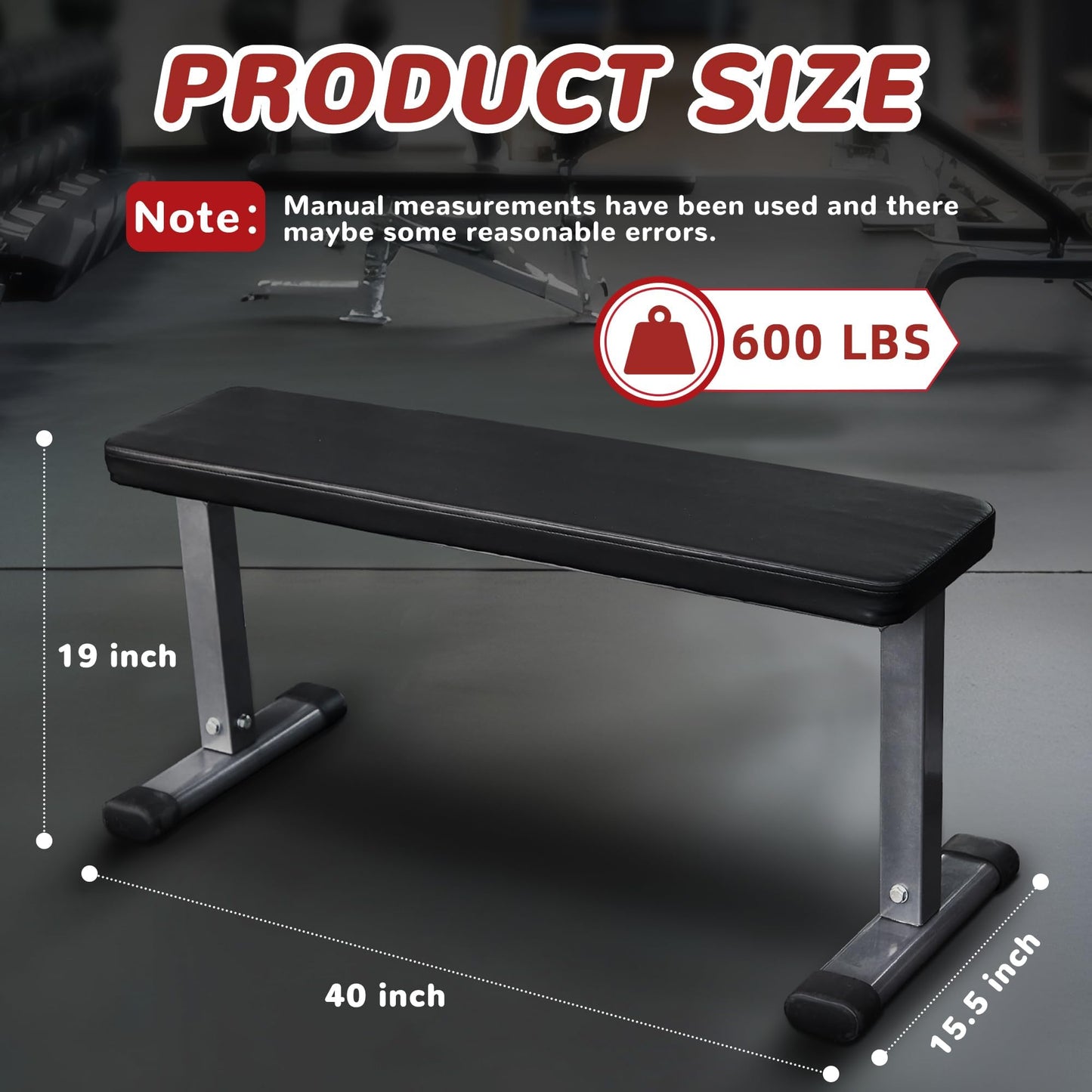 Fitvids Flat Weight Bench for Home Gym Weight Training, Midnight