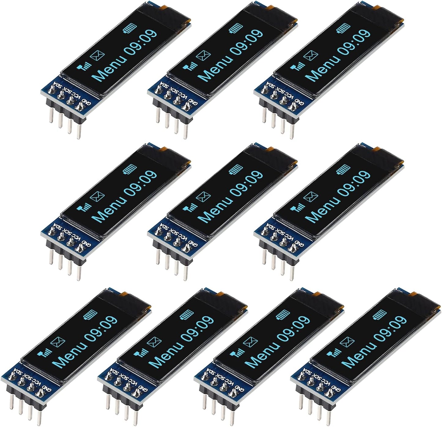 DWEII 10 I2C 0.91 Inch I2C I2C 3.3V~5V 4PINS ESP32 ESP8266 STM32 Pieces Display Module OLED Display Module OLED Screen