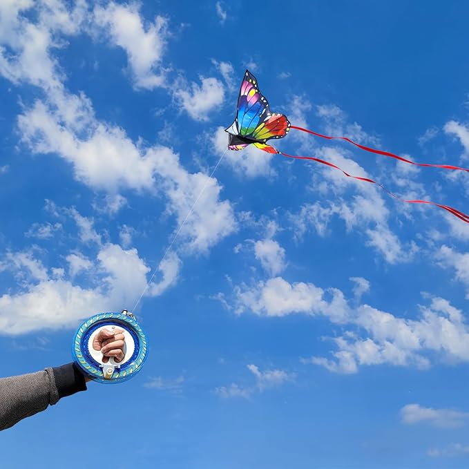 Butterfly Kites for Kids and Adults, Easy to Fly Large Single Line Kite for Boys and Girls - 55" x 28" Beach Kite for Beginners, 300ft String Handle Included