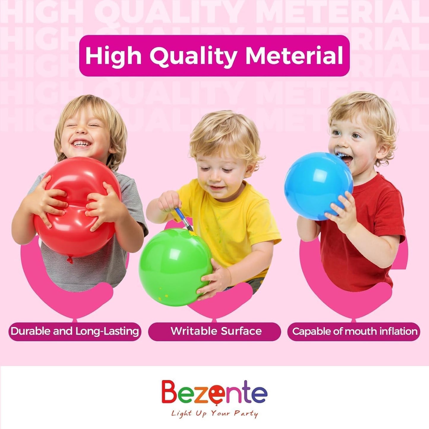 Bezente Royal Blue Giant Balloons - 36 Inch Jumbo Round Latex Balloons for Birthday & Graduation Decor