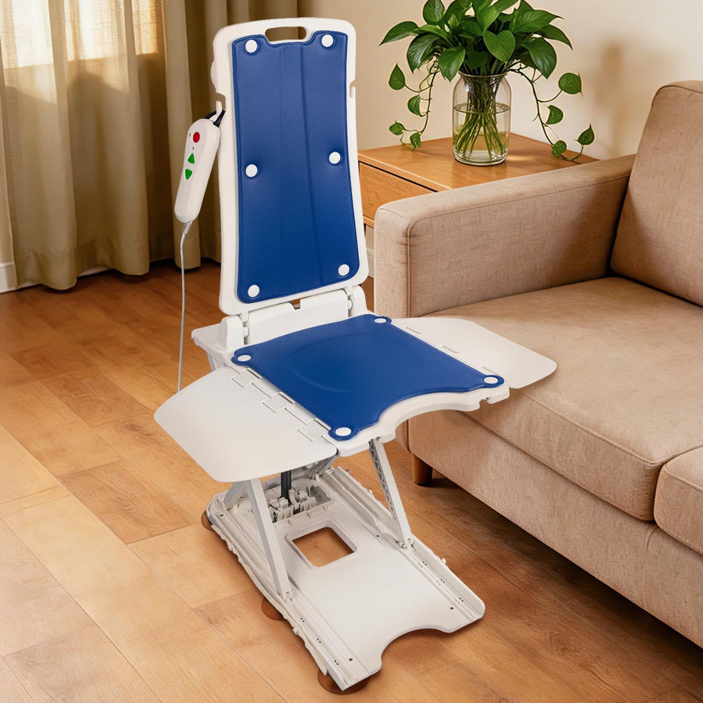 Pterying Electric Chair Lift for Elderly, Floor to Chair Transfer Aid, IPX8 Waterproof, Max Load 308 LBS, Heavy Duty Bath Lift, Assisted Transfer for Seniors (Bathtub/Bedroom/Living Room)