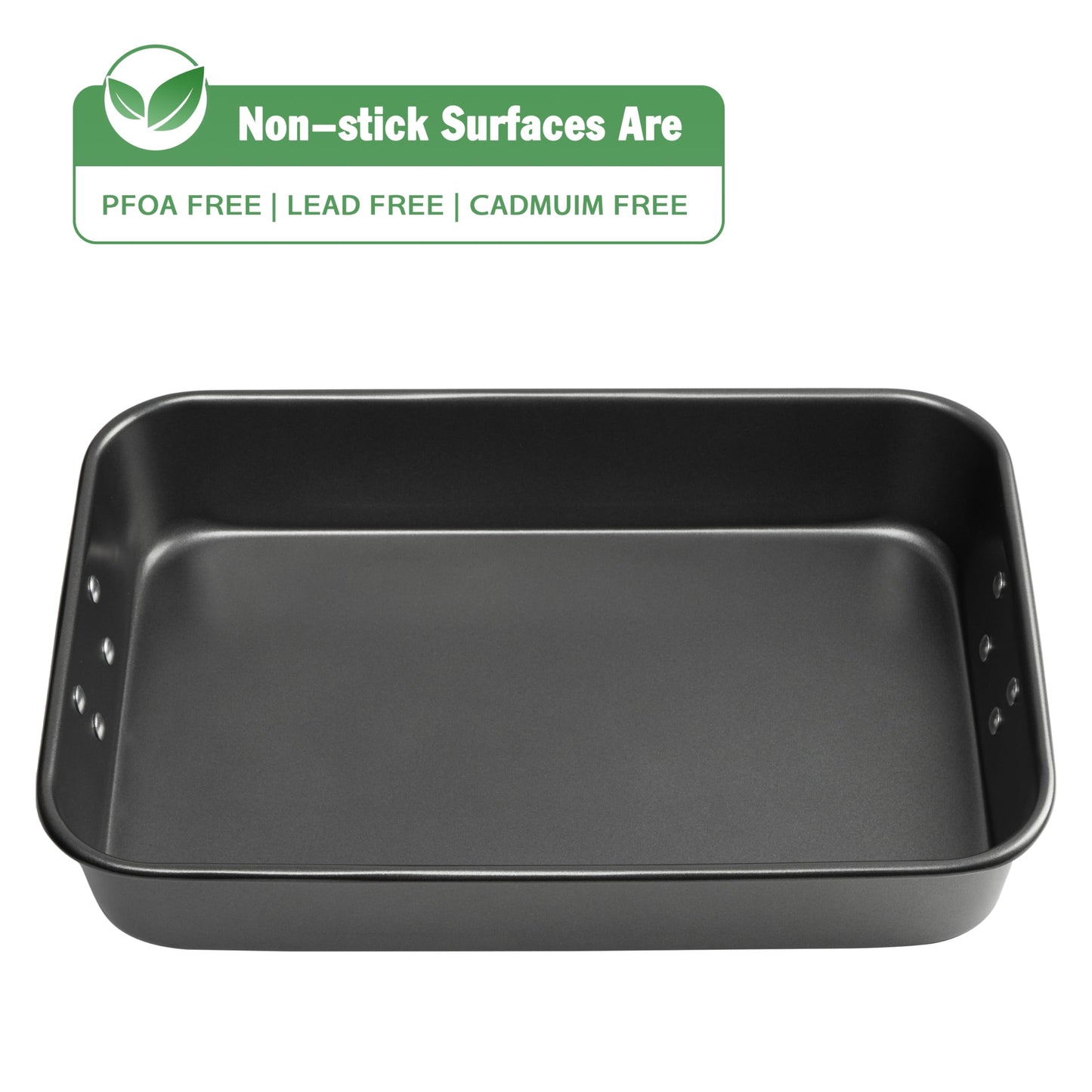 Tiawudi Lasagna Pan with Handles, 15x10x3 Inch Bakeware for Oven, Nonstick Rectangular Roasting Pan, Deep Baking Dish for Cake and Brownie, Heavy Duty