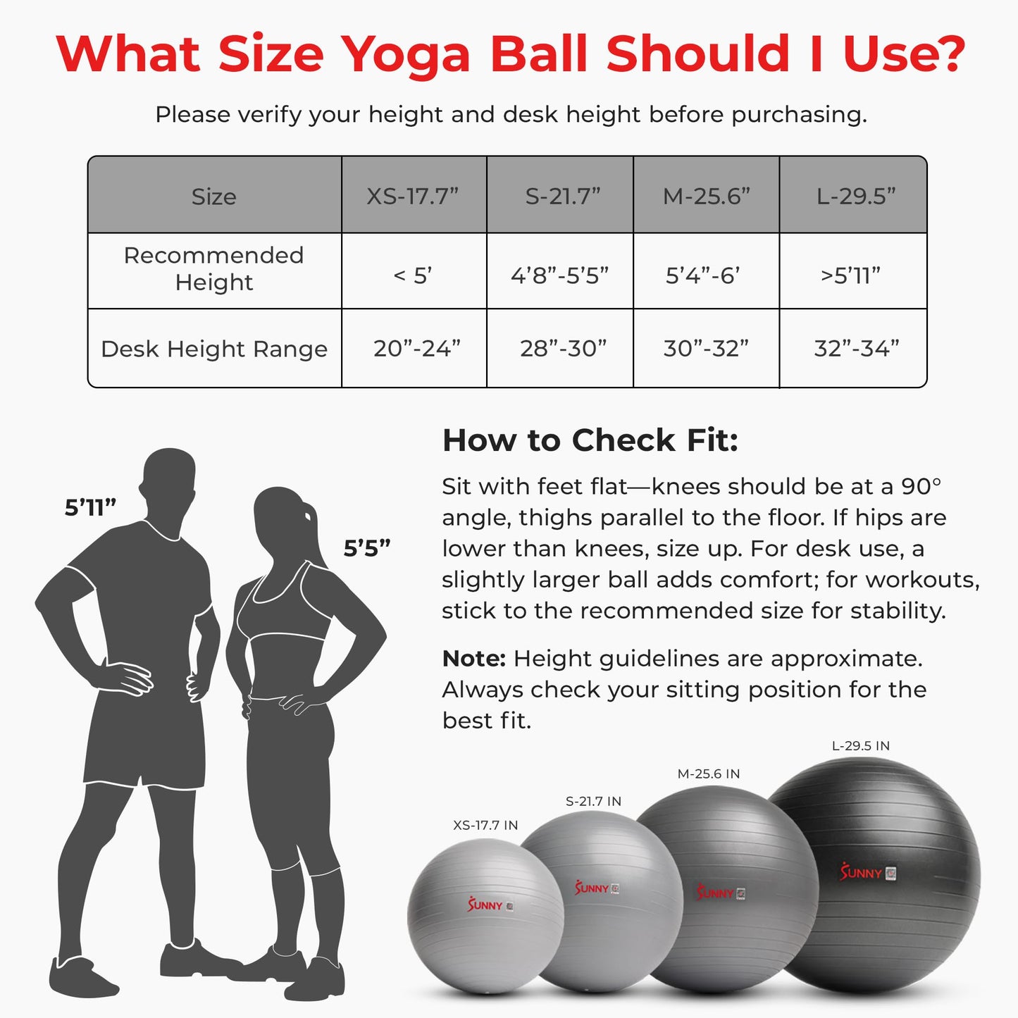 Sunny Health & Fitness Premium Yoga Ball Extra Small 45CM Anti-Burst Exercise Ball for Workouts, Pregnancy, Physical Therapy, Stability Ball Chair Fitness, Extra Thick Yoga Ball with Pump - SF-EB02-XS