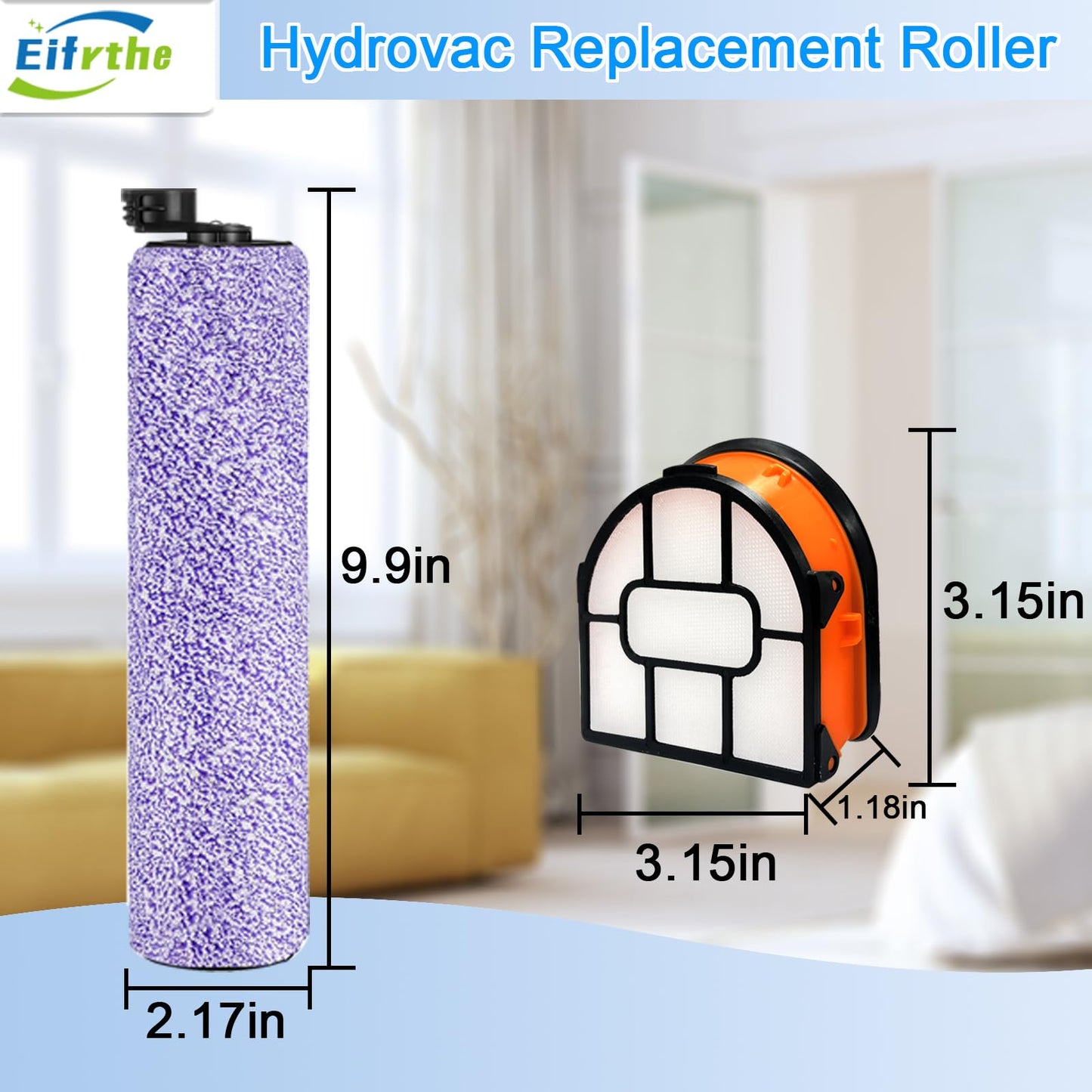 WDB1F2 Replacement Brushroll & Filte Bundle for Shark WD101 WD201 WD100 WD200 AW201 WD200C WD201C WD101C AW261 wd160 HydroVac XL 3-in-1 vacuum cleaner, compare parts WDB1, WDB2, WDFF1, WDFF2, WDB1F2