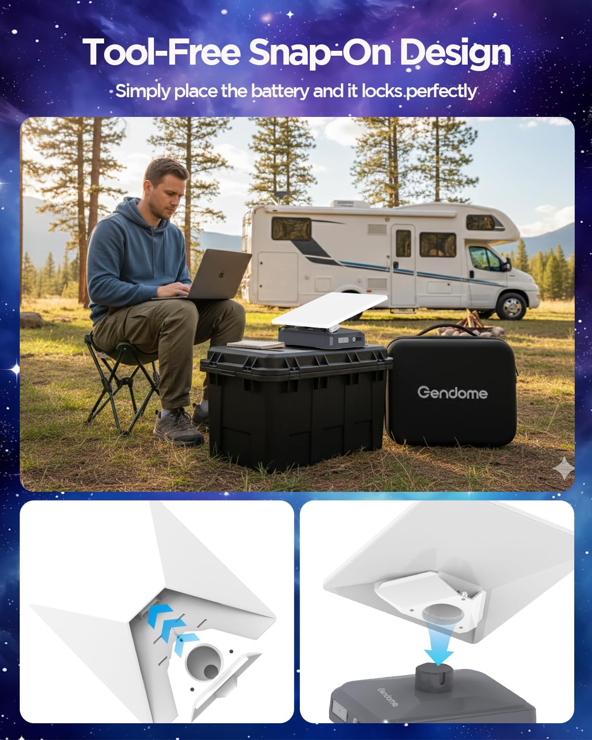 StarGrid All-in-One Kit for Starlink Mini, 288Wh 90000mAh Battery Pack Compatible with Starlink Mini, LiFePO4 Power Bank with Custom-Fit Carrying Case, for Travel Outdoor Camping