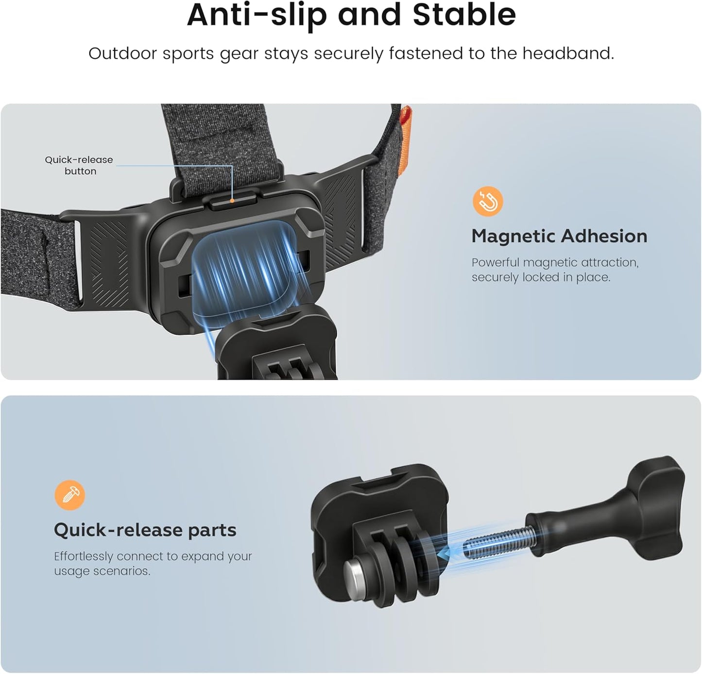 STARTRC PHOTO 6, Magnetic Camera Head Mount for DJI, Quick Release Head Mount for DJI Action Anti-Slip Stable