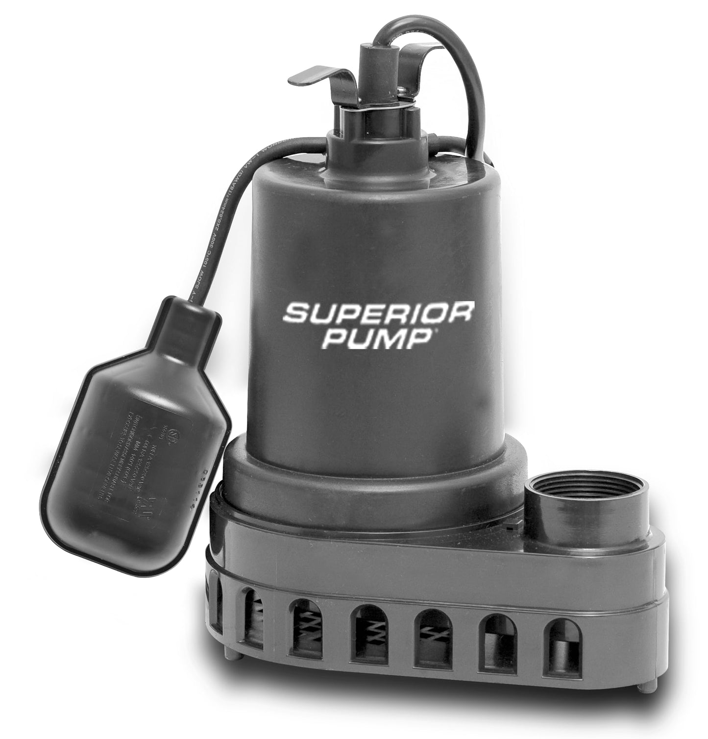 Superior Pump 92370 1/3 HP Thermoplastic Submersible Sump Pump with Tethered Float Switch