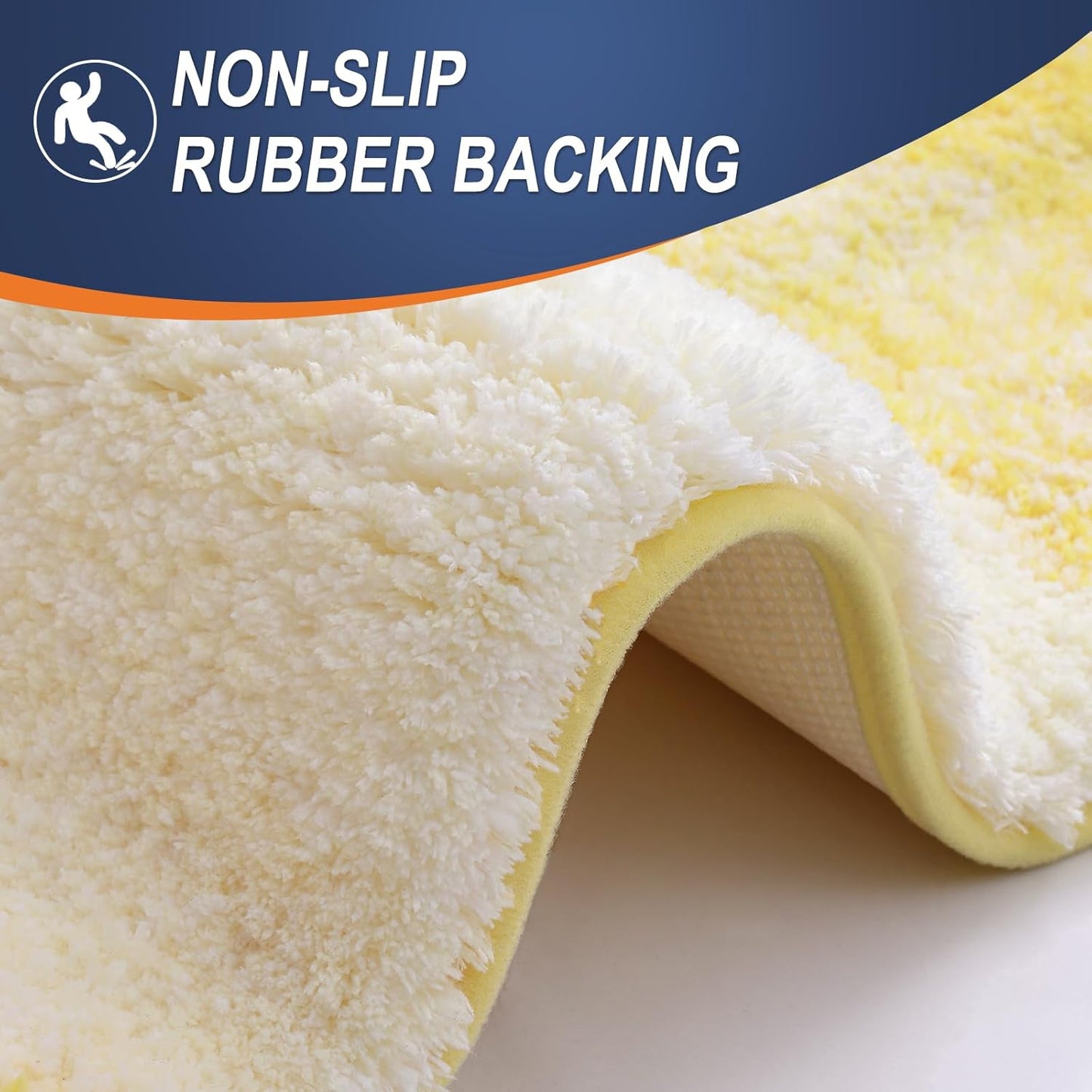 OLANLY Bathroom Runner Rug - Extra Soft Microfiber Mat | Quick Dry, Washable, 44x24 Inches, Yellow