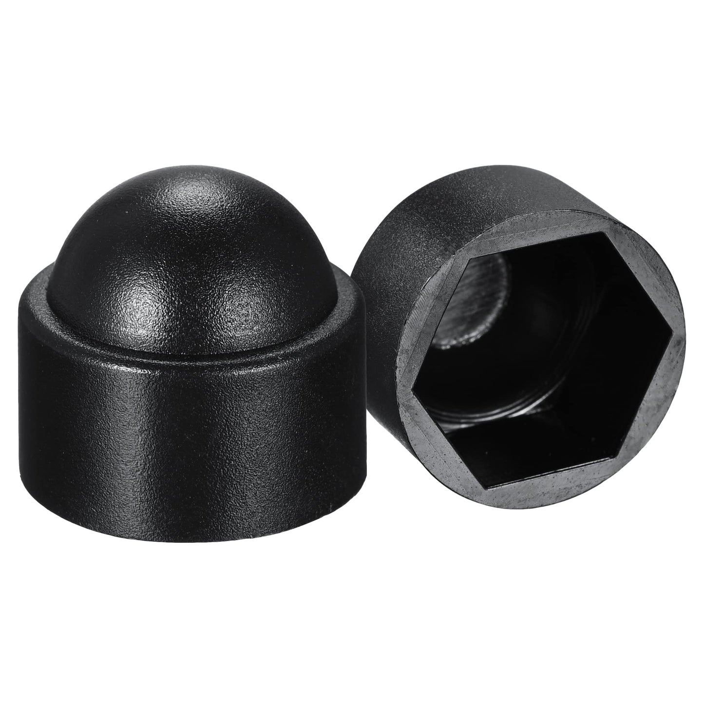 uxcell Plastic Dome Nut Protection Cap Covers, M12x19mm Nut Cover Black 50pcs