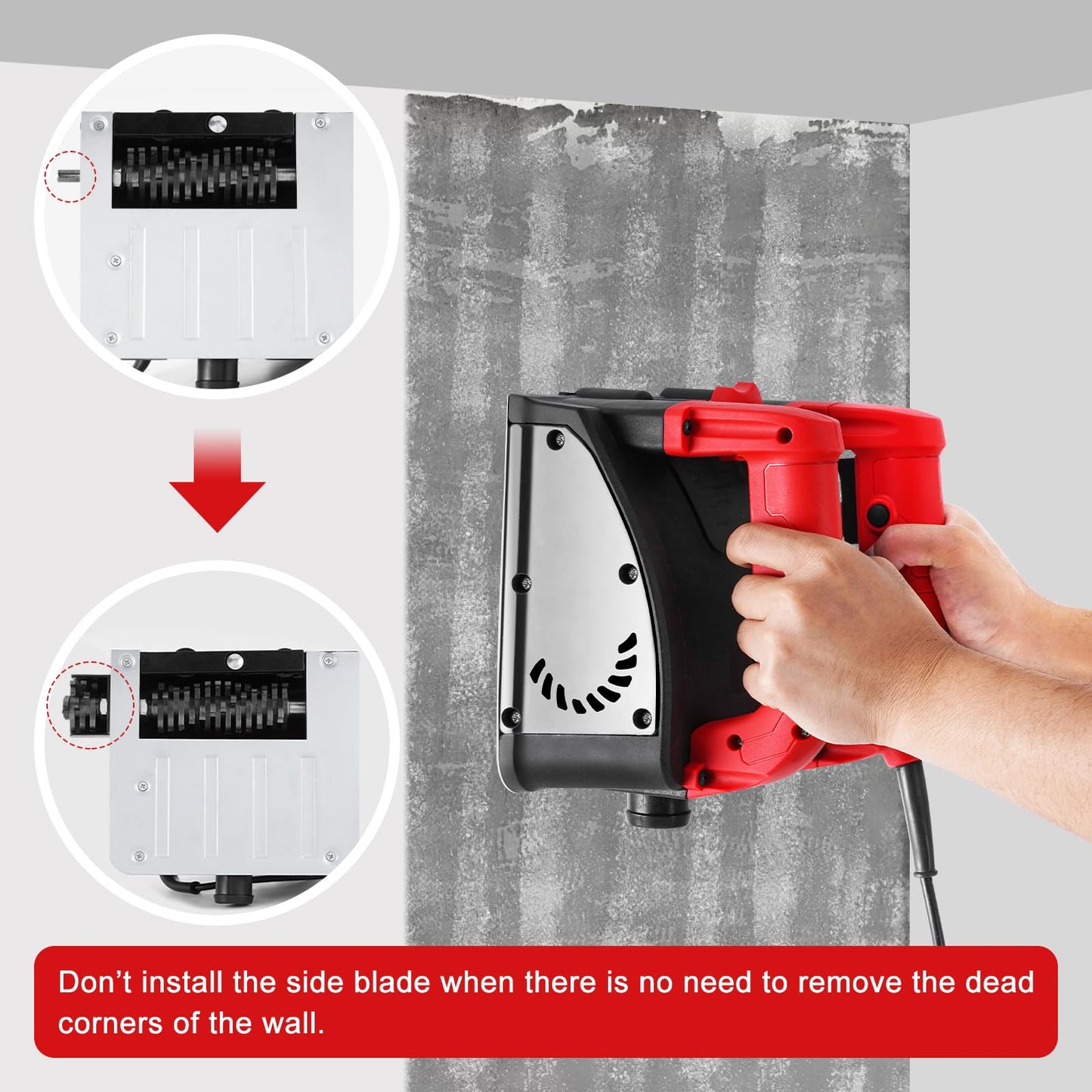 YJINGRUI 110V Electric Wall Planer Handheld Power Wall Scraper Wall Shovel Machine for Wallpaper Paint Putty, 90° No dead Angle