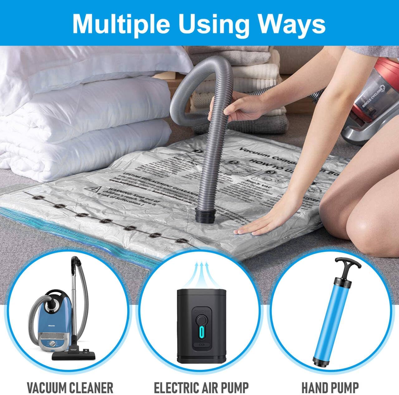 BoxLegend Vacuum Storage Bags - Thickened Waterproof Seal Bags for Clothing & Bedding | 6 Medium 19.68”x27.56”