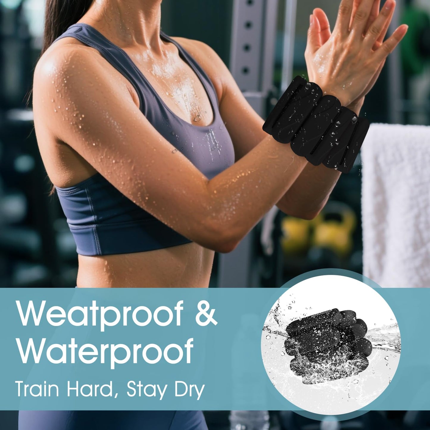 Wrist Weights – Ankle Wrist Weights for Women & Men – Adjustable Weighted Bangles Set (1 lb Each) | Arm and Leg Weights for Yoga, Pilates, Running & Walking (Black, 2LB)