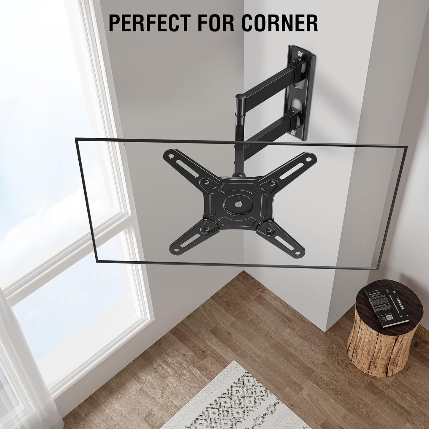 ELIVED 14-42 Inch 200x200mm, 44 lbs. Full Motion TV Monitor Wall Mount for Most LED LCD Flat Screen TVs & Monitors