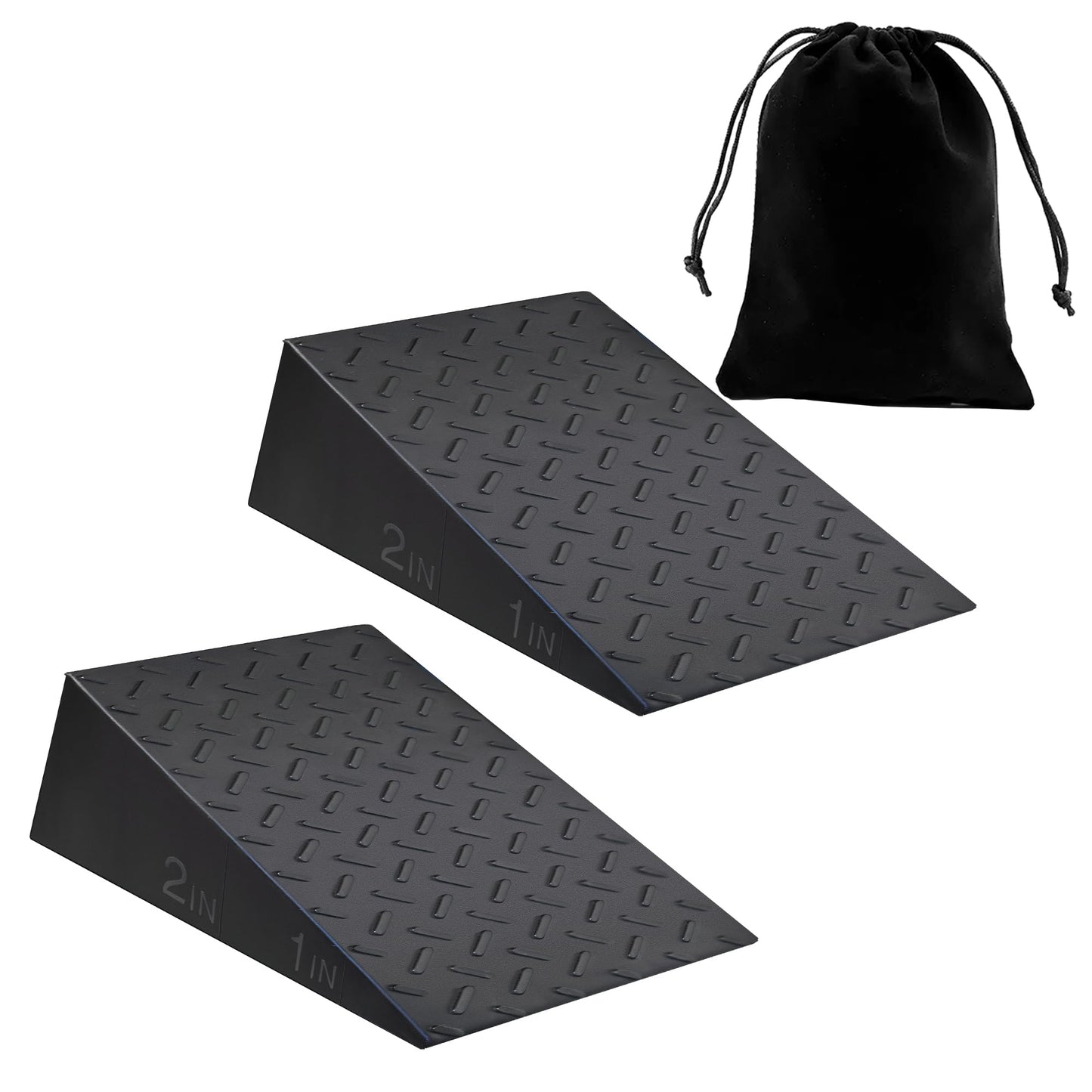 Squat Wedge Blocks for Deep Squats: 2-Pack Non-Slip Slant Boards for Barbell Goblet & Mobility Training with Carry Bag