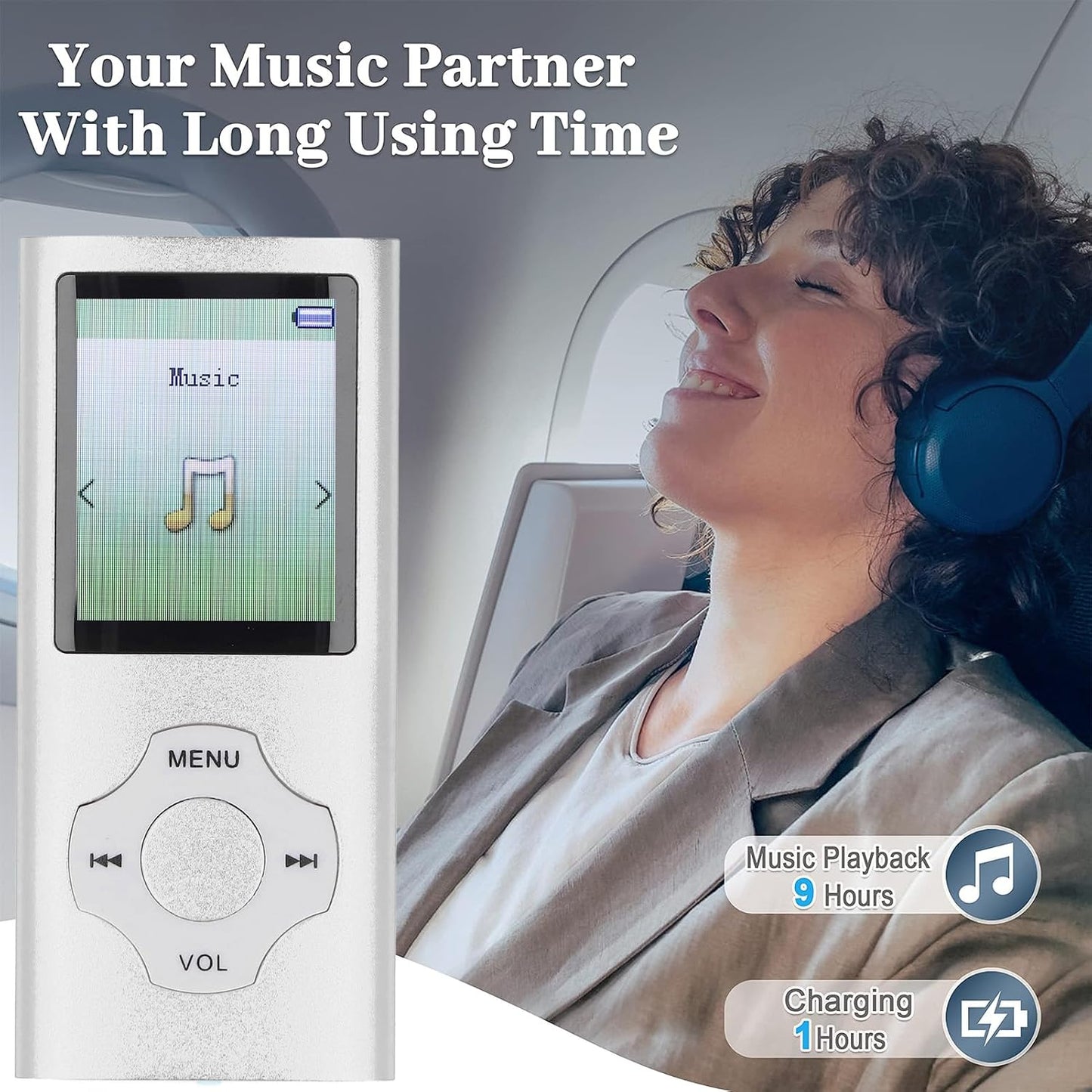 Yunseity 16GB MP3 5.0 MP4 128GB Player, Bluetooth Single Loop Player, Portable HiFi Sound Music Player Built in HD