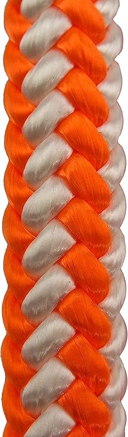 Pelican Rope 16-Strand 1/2 in (12.7 mm) Arborist-16™ Rope - 5400 lbs MBS - Static Climbing Rope - Rescue Operations - High Visibility - 120 ft - Tight Spliced Eye - Orange/White - Made in The USA