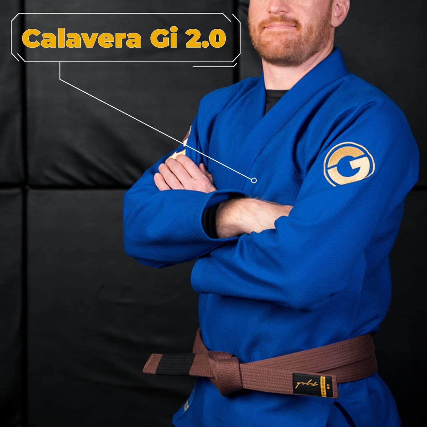 Gold BJJ Calavera Jiu Jitsu Gi - Ultra Strong Gold Weave Premium Kimono - IBJJF Competition Approved Uniform (Blue, A5)