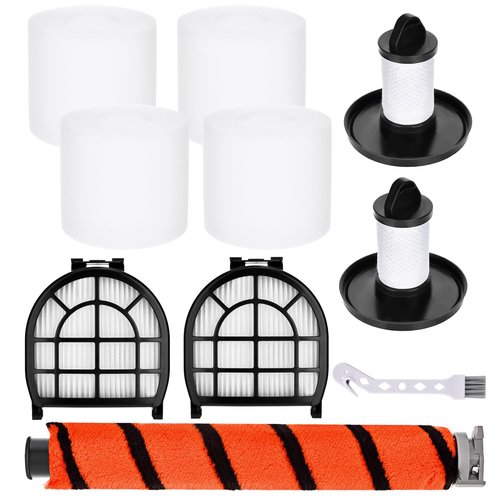 Aymthgt LZ600 Filter Replacement for Shark LZ601 LZ602 LZ602C APEX UpLight Lift-Away DuoClean Vacuum Cleaner, 2 HEPA Filters + 2 Pre-Motor Filters + 4 Foam Filters + 1 Brush Roll # XFFLZ600 & XHFFC600