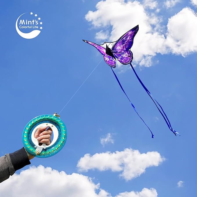 Mint's Colorful Life Butterfly Kite for Kids & Adults Easy to Fly, Large Single Line Kites with 300ft String Kite Handle