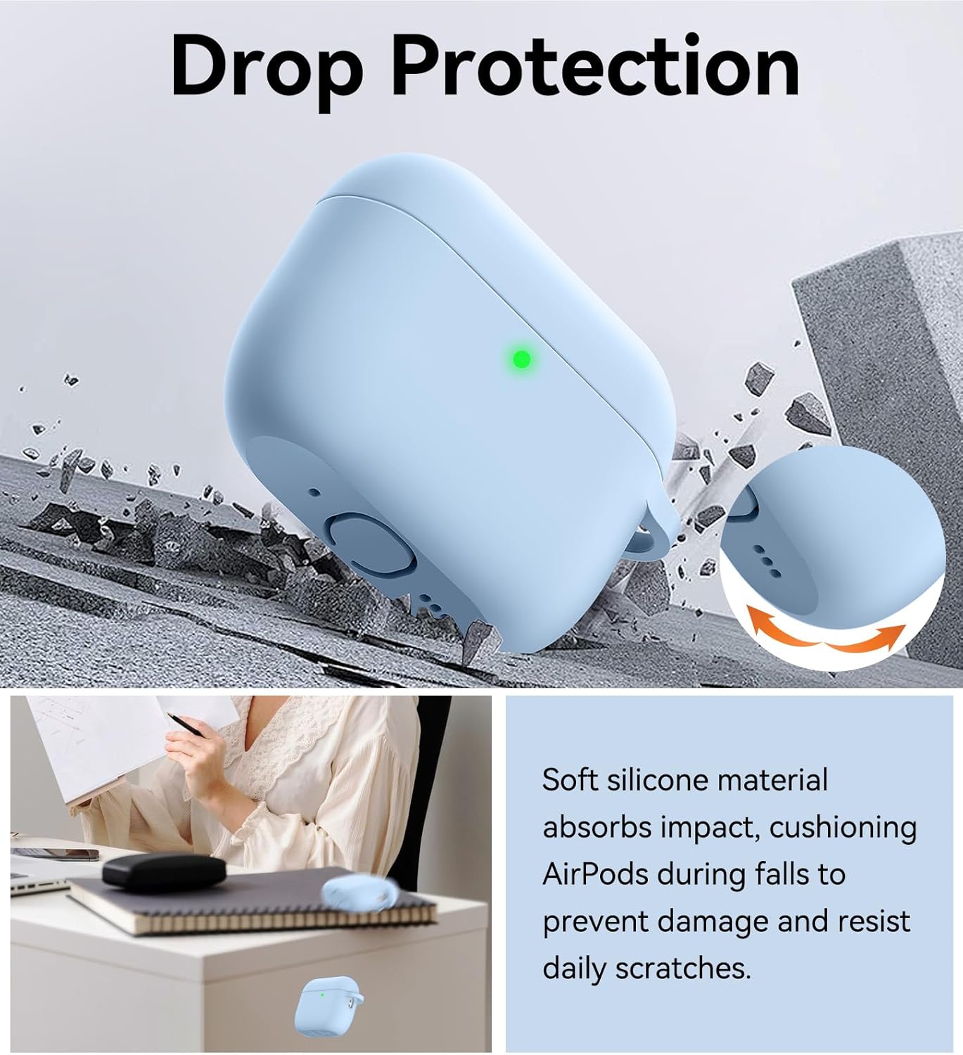 Matekxy 3 2025 Pro3 Commuters for Airpods Pro Case Cute - for Airpod Generation Soft Silicone Cover with Lanyard