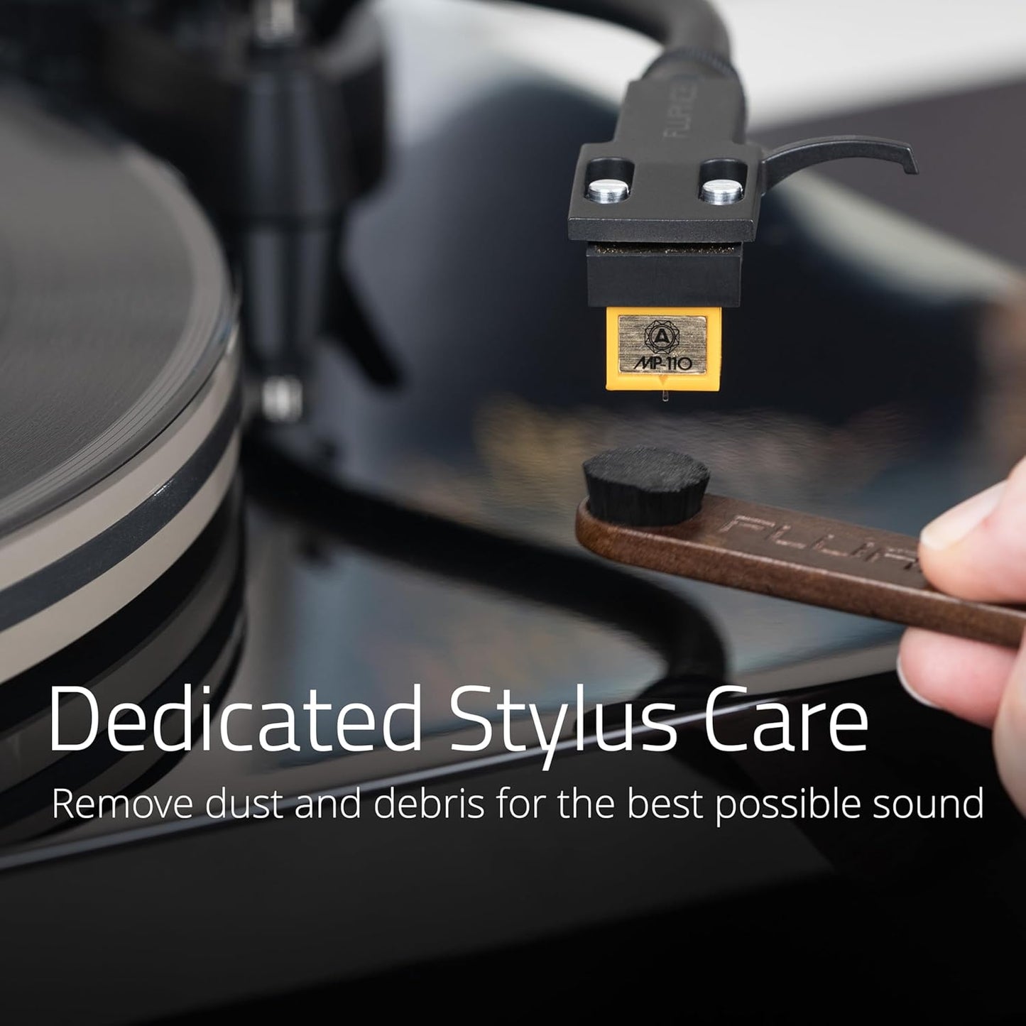 3-in-1 (VB65) Fluance Vinyl Record & Stylus Cleaning Kit with Anti-Static Carbon Fiber Brush, Velvet Brush, Stylus