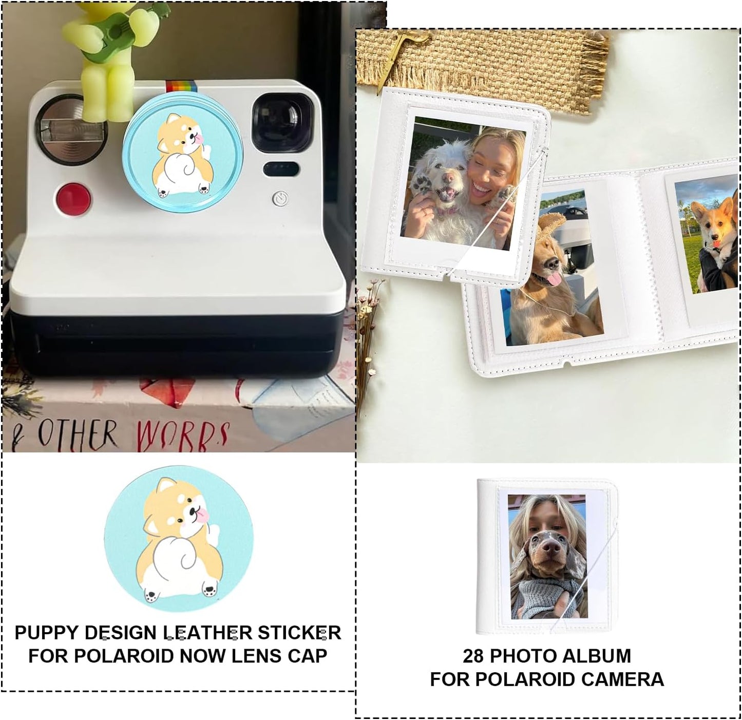 WOGOZAN 2nd/3rd, 2/3rd, 28 Album Camera Case Kit for Polaroid Now Now+ Gen I-Type, OneStep, Filp, Instant Camera