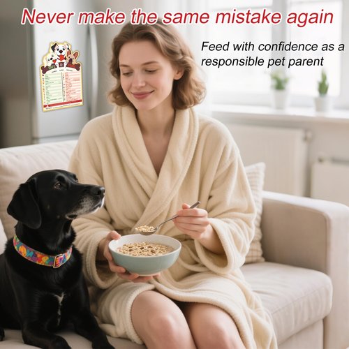 Dog Feeding Chart Fridge Magnet, Food Dogs Can or Can’t Eat 9.75x6.75in Feeding Sign Safe Food Chart Nutrition Guide for Pet New Puppy Essentials