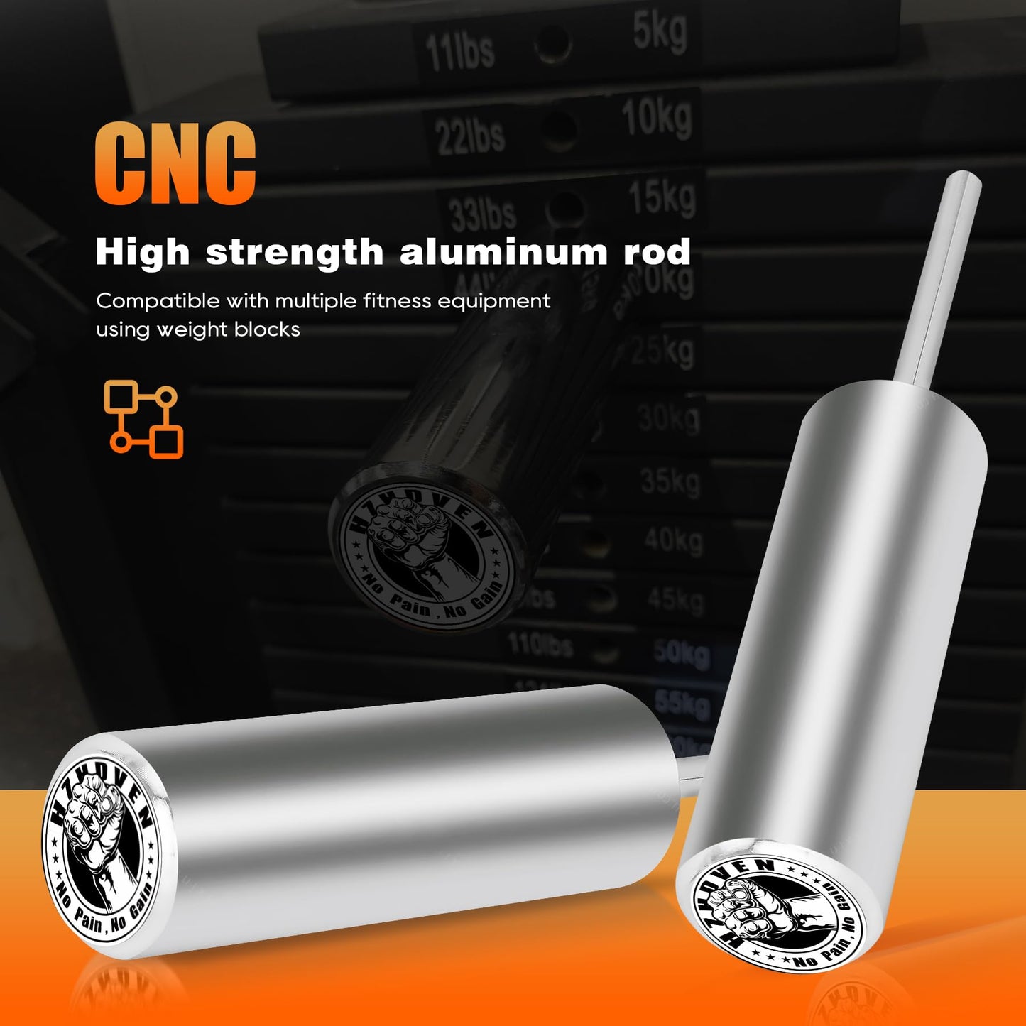 hzhdven Weight Stack Pin Extender for Gym Cable Machine & Home Gym, Allowing Additional Olympic Weight Plates, Made of Durable Steel for Secure and Long-Lasting Use, Ø 10 mm