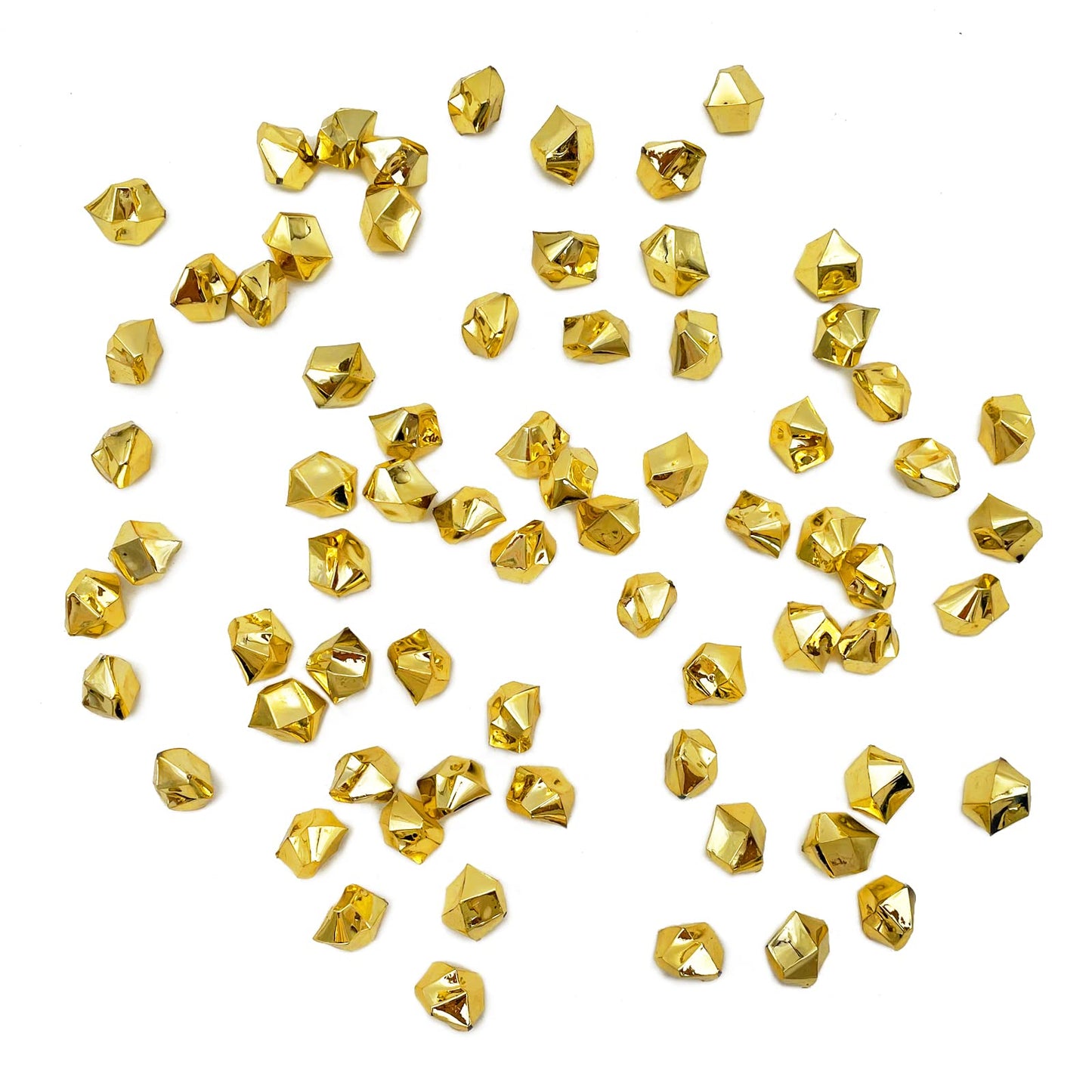 LYFJXX Fake Crushed Ice Cubes, Vase Fillers, 650 Pcs Golden Reusable Artificial Ice Cubes for Wedding Decor