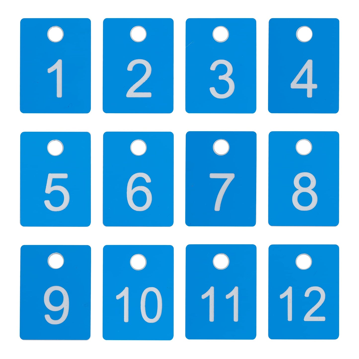 StayMax ABS Plastic Numbered Key Tags Rectangle ID Tag Number Disc with Hole (1-50, Blue)