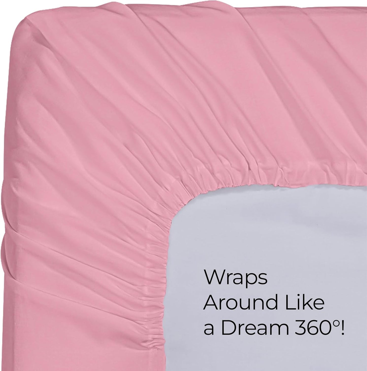Utopia Bedding Queen Fitted Sheet - Deep Pocket Soft Microfiber - Fade Resistant & Easy Care (Pink)