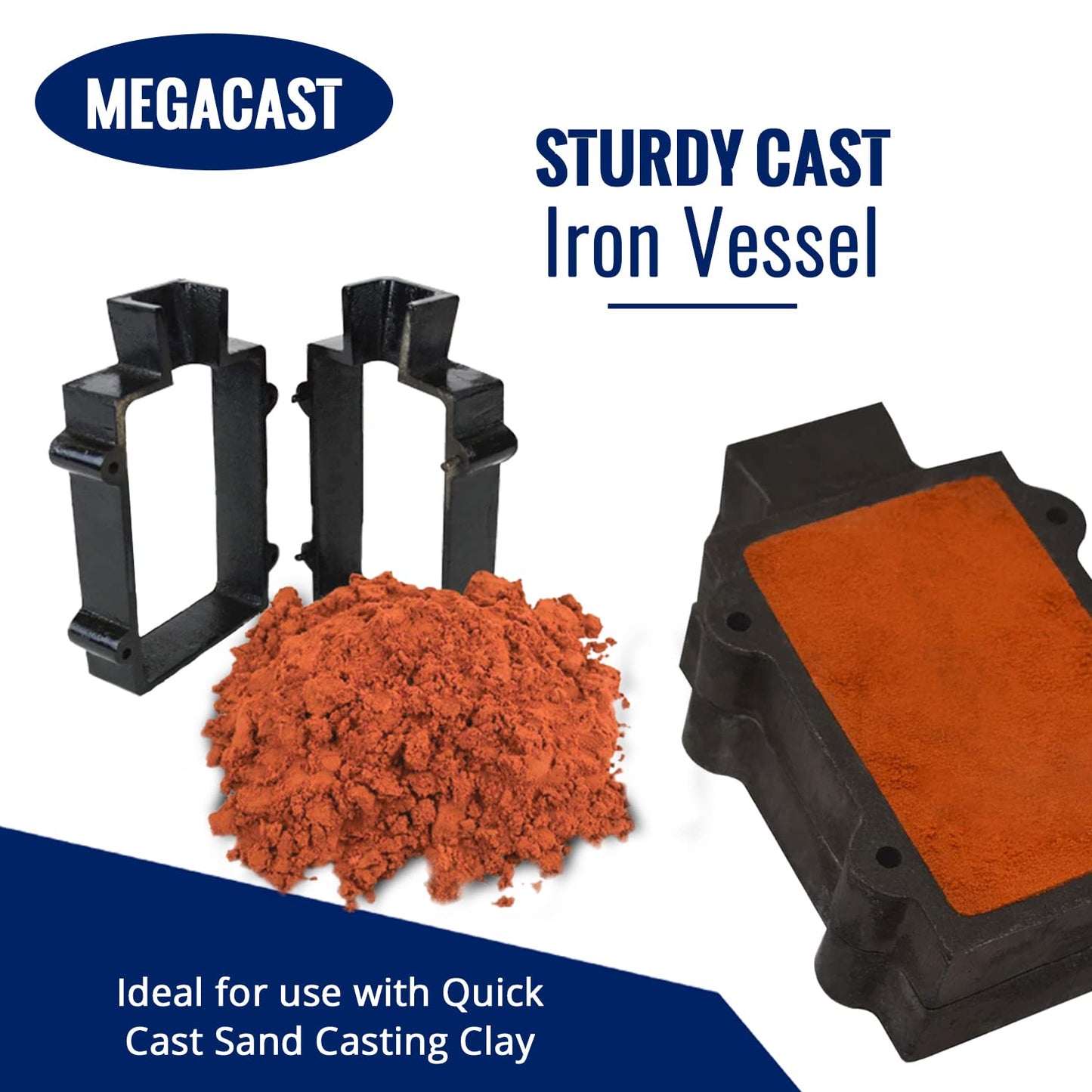 Megacast Cast Iron 2-Part Flask Mold for Delft Sand Casting Jewelry Making Tool